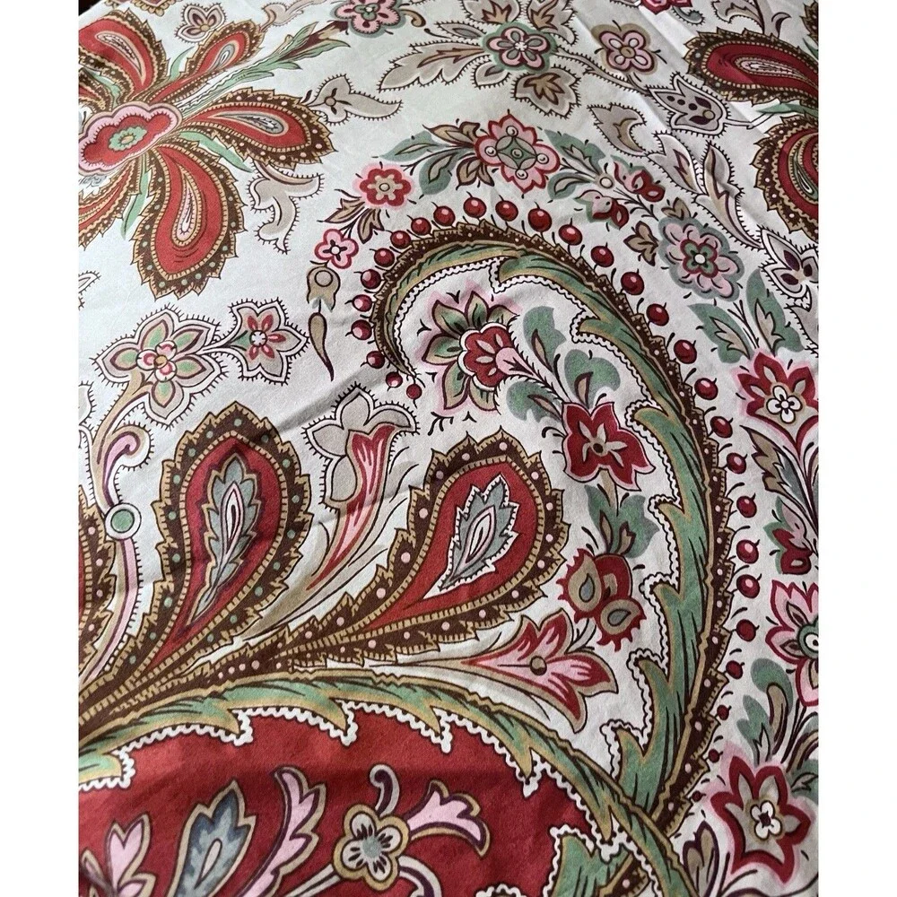 Pottery Barn King Duvet Cover Charlie 100% Organic Cotton Paisley